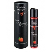 Массажное масло с ароматом клубники Huile de Massage Gourmande Fraise des Bois - 59 мл. - Plaisir Secret - купить с доставкой в Шахтах