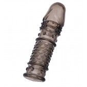 Дымчатая закрытая насадка ToyFa XLover с чешуйками и пупырышками - 13,5 см. - ToyFa - в Шахтах купить с доставкой