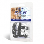 Утяжка на пенис на замочке Duo Cock And Ball Lock - BlueLine - купить с доставкой в Шахтах