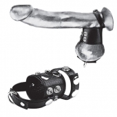 Утяжка на пенис и мошонку Cock Ring With 1.5  Ball Stretcher And Optional Weight Ring - BlueLine - купить с доставкой в Шахтах