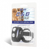 Утяжка на пенис с клёпками Duo Snap Cock And Ball Ring - BlueLine - купить с доставкой в Шахтах