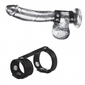 Утяжка на пенис с клёпками Duo Snap Cock And Ball Ring - BlueLine - купить с доставкой в Шахтах