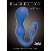 Синее эрекционное кольцо с анальной пробкой Double Pleasure Anal Plug - Lola Games - в Шахтах купить с доставкой