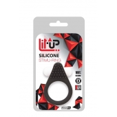 Чёрное эрекционное кольцо LIT-UP SILICONE STIMU RING 1 BLACK - Dream Toys - в Шахтах купить с доставкой