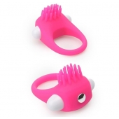 Розовое эрекционное кольцо с щеточкой LIT-UP SILICONE STIMU RING 5 - Dream Toys - в Шахтах купить с доставкой