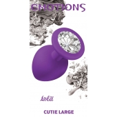 Большая фиолетовая анальная пробка Emotions Cutie Large с прозрачным кристаллом - 10 см. - Lola Games - купить с доставкой в Шахтах