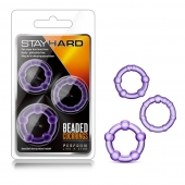 Набор из 3 фиолетовых эрекционных колец Stay Hard Beaded Cockrings - Blush Novelties - в Шахтах купить с доставкой