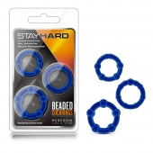 Набор из 3 синих эрекционных колец Stay Hard Beaded Cockrings - Blush Novelties - в Шахтах купить с доставкой