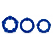 Набор из 3 синих эрекционных колец Stay Hard Beaded Cockrings - Blush Novelties - в Шахтах купить с доставкой
