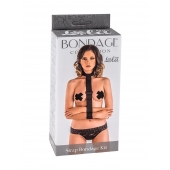 Ошейник с длинной лентой и наручниками Strap Bondage Kit Plus Size - Lola Games - купить с доставкой в Шахтах