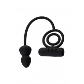 Чёрное эрекционное кольцо с вибропулькой и анальным хвостом - Erotist Adult Toys - в Шахтах купить с доставкой