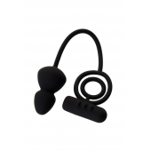 Чёрное эрекционное кольцо с вибростимулятором и анальным хвостом - Erotist Adult Toys - в Шахтах купить с доставкой