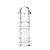 Прозрачная насадка на пенис TOYFA A-Toys с ребрами и точками - 15,3 см. - A-toys - в Шахтах купить с доставкой