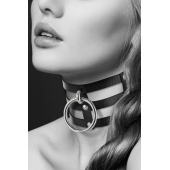 Чёрный тройной чокер с большим кольцом - Bijoux Pour Toi - купить с доставкой в Шахтах