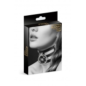 Чёрный тройной чокер с большим кольцом - Bijoux Pour Toi - купить с доставкой в Шахтах