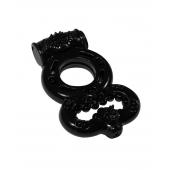 Чёрное эрекционное кольцо Rings Treadle с подхватом - Lola Games - в Шахтах купить с доставкой
