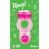 Розовое эрекционное кольцо с вибрацией Rings Ringer - Lola Games - в Шахтах купить с доставкой