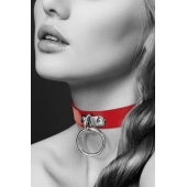 Красный узенький чокер с кольцом - Bijoux Pour Toi - купить с доставкой в Шахтах