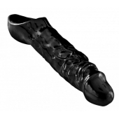 Чёрная увеличивающая насадка на член Mamba Cock Sheath Packaged - 16,5 см. - XR Brands - в Шахтах купить с доставкой