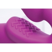 Ярко-розовый безремневой вибрострапон Evoke Vibrating Strapless Silicone Strap-on Dildo - XR Brands - купить с доставкой в Шахтах