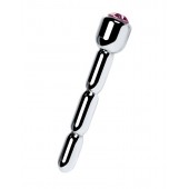 Серебристый уретральный плаг со стразом - 7 см. - ToyFa - купить с доставкой в Шахтах