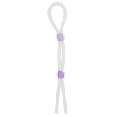 Прозрачное эрекционное кольцо-лассо SILICONE LASSO COCK RING DUAL BEADS - NMC - в Шахтах купить с доставкой
