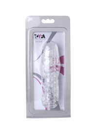 Прозрачная, закрытая насадка с шипами и точками - 13,5 см. - Toyfa Basic - в Шахтах купить с доставкой