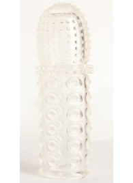 Прозрачная закрытая гелевая насадка - 13,5 см. - Toyfa Basic - в Шахтах купить с доставкой