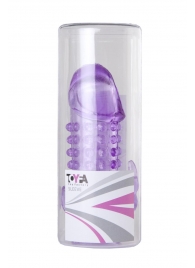 Закрытая фиолетовая насадка с 2 отростками - 13 см. - Toyfa Basic - в Шахтах купить с доставкой