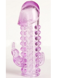 Закрытая фиолетовая насадка с 2 отростками - 13 см. - Toyfa Basic - в Шахтах купить с доставкой