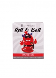 Стимулирующий презерватив-насадка Roll   Ball Strawberry - Sitabella - купить с доставкой в Шахтах