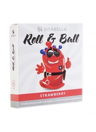 Стимулирующий презерватив-насадка Roll   Ball Strawberry - Sitabella - купить с доставкой в Шахтах