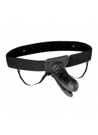 Полый страпон с двумя отростками и вибрацией Unisex Vibrating Hollow Strap-On Double Penetrating Dildo - 17,8 см. - Lux Fetish - купить с доставкой в Шахтах