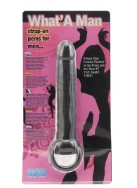 Чёрная насадка на пенис для анальной стимуляции WHATA MAN - 16 см. - Seven Creations - в Шахтах купить с доставкой