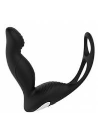 Черный вибромассажер простаты P-PLEASER W ERECTION ENHANCE - Dream Toys - в Шахтах купить с доставкой
