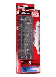 Прозразная закрытая насадка на пенис с поддержкой мошонки Clearly Ample Penis Enhancer - 22 см. - XR Brands - в Шахтах купить с доставкой
