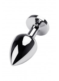 Серебристая коническая анальная пробка с красным кристаллом - 8 см. - ToyFa - купить с доставкой в Шахтах