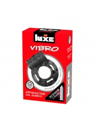 Чёрное эрекционное виброкольцо Luxe VIBRO  Африканский Эль Дьябло  + презерватив - Luxe - в Шахтах купить с доставкой