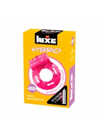 Розовое эрекционное виброкольцо Luxe VIBRO  Ужас Альпиниста  + презерватив - Luxe - в Шахтах купить с доставкой