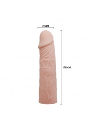 Закрытая телесная насадка-фаллос - 17 см. - Sex Expert - в Шахтах купить с доставкой