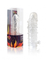 Закрытая прозрачная рельефная насадка Crystal sleeve - 13 см. - Erowoman-Eroman - в Шахтах купить с доставкой