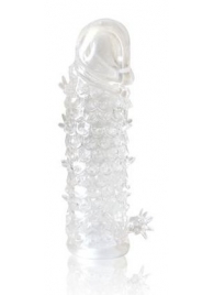 Закрытая прозрачная рельефная насадка Crystal sleeve - 13 см. - Erowoman-Eroman - в Шахтах купить с доставкой