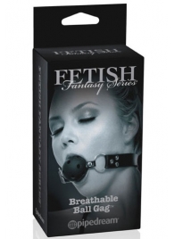 Черный кляп с дырочками Breathable Ball Gag - Pipedream - купить с доставкой в Шахтах