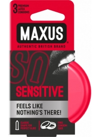 Ультратонкие презервативы в железном кейсе MAXUS Sensitive - 3 шт. - Maxus - купить с доставкой в Шахтах
