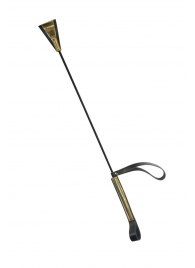 Черно-золотистый стек с хлопушкой из кожи - 62 см. - Sitabella - купить с доставкой в Шахтах