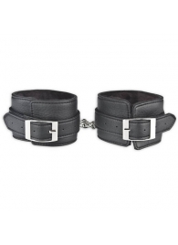 Черные фиксаторы для ног на цепи с мехом внутри - Lux Fetish - купить с доставкой в Шахтах