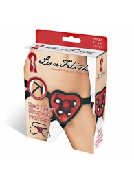 Трусики с красным сердечком для страпона - Lux Fetish - купить с доставкой в Шахтах