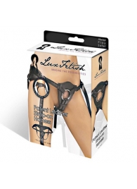 Черные трусики для страпона из патентованной кожи - Lux Fetish - купить с доставкой в Шахтах