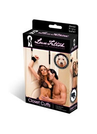 Черные фиксаторы с креплением к двери - Lux Fetish - купить с доставкой в Шахтах