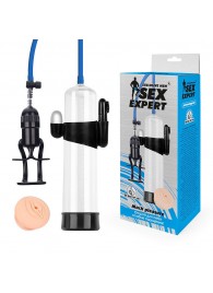 Прозрачная вакуумная вибропомпа Sex Expert с насадкой-вагиной - Sex Expert - в Шахтах купить с доставкой